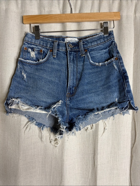 Abercrombie & Fitch Pants - Abercrombie & Fitch Blue Distressed High-Rise Denim Shorts